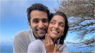 Archana Puran Singh’s son Ayushmaan Sethi gets engaged to Samiksha Shetty; shares dreamy cliff proposal PICS | Hindi Movie News