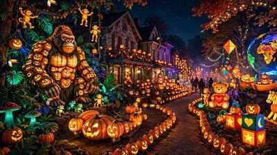 A Canadian village turns thousands of glowing pumpkin creations into a Halloween night-time attraction for its 15th season | World News