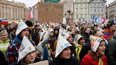 ‘Had enough’: Thousands protest in Prague against Czech government’s public media funding overhaul