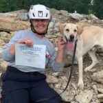 A severely malnourished stray rescued in Mississippi in 2021 became a FEMA-certified search dog; years later, Canyon is 2026 Dog of the Year | World News