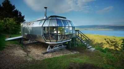 A silver airship-shaped cabin became one of Scotland’s most unusual holiday rentals; now AirShip 002 and two neighbouring retreats, a business grossing around £100,000 a year, are listed for over £750,000