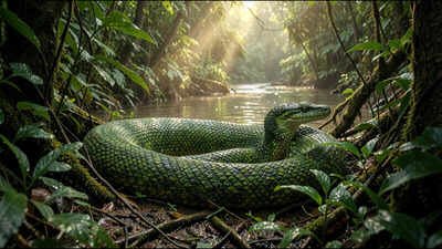 Radio tags reveal how giant green anacondas hide underwater in the Amazon; researchers spotted them at just 17.7% of tracked locations |