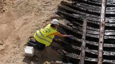 Archaeologists uncovered a 15th-century ship beneath Barcelona during car park construction; its wooden hull had around 30 ribs | World News