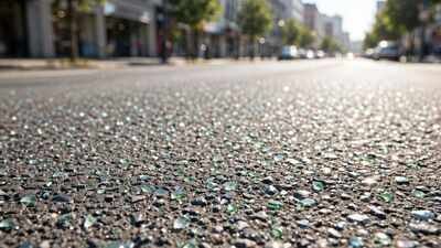 Baltimore turned waste glass into road surfaces on at least 17 streets; the crushed glass made the pavement sparkle under sunlight and streetlights | World News