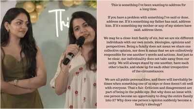 Ahaana Krishna: ‘Being a family does not mean we share one collective opinion’: Ahaana Krishna defends family amid Diya Krishna controversy | Malayalam Movie News