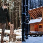 A Canadian woodworker began cutting trees for an off-grid cabin and spent years harvesting and milling logs through harsh winters; after building up a stockpile of 300 logs, he finished his handmade woodland retreat