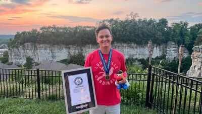Conor Shea sets a Guinness World Record by assembling Mr Potato Head blindfolded in 7.91 seconds to raise awareness of Usher Syndrome | World News