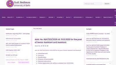 Delhi University Recruitment 2026: Applications open October 23 for 126 non-teaching posts