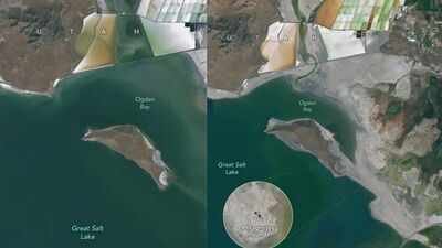 Falling water levels at Utah’s Great Salt Lake exposed mysterious circular mounds; freshwater springs beneath them may supply up to 12% of the lake’s water budget |