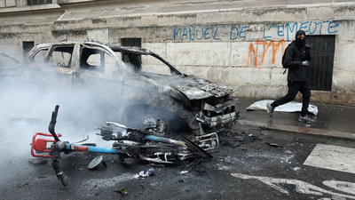 France Protests: Watch: Burning e-bikes turned into bonfires as France reels from violent protests
