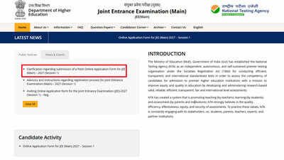 JEE Main 2027: Made a mistake in Session 1 application? NTA allows fresh forms, check deadline