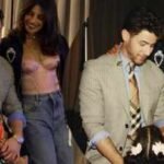 Nick Jonas, Priyanka Chopra and Malti Marie pose together for the perfect family photo while on tour with the Jonas Brothers |