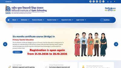 NIOS Bridge Course 2026: Registration reopens on October 21, check eligibility and application details
