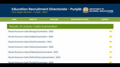Punjab Lecturer Result 2026: ERD Punjab Lecturer result 2026 declared for 1,013 posts: Check direct link to download subject-wise merit list PDF here