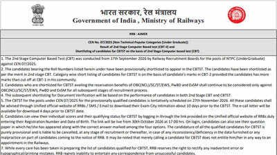 RRB NTPC UG CBT 2 Result 2026 declared for CEN 07/2025, check region-wise merit lists and cut-offs