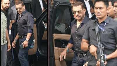 Salman Khan makes first appearance after gun fire on Tiger Shroff, the actor spotted at the airport with heavy security – PICS inside | Hindi Movie News