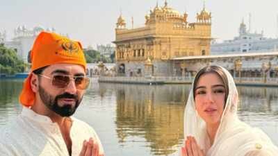 Sara Ali Khan gets emotional at Golden Temple; actress offers prayers in Amritsar; shares Dussehra wishes with Ayushmann Khurrana |