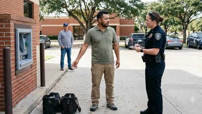 ​A Texas barber was 0 short on rent when he spotted a bag containing 8,514 left near an ATM; newly released police body-camera footage shows how he contacted officers and helped return the cash