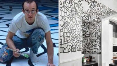 In 1979, Keith Haring painted a mural directly on a New York loft’s walls and ceiling before it vanished behind drywall; its owner later restored the 8,000-square-foot home, now listed for $25 million