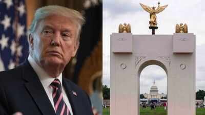 Trump’s 250-foot Washington triumphal arch could begin construction Nov. 5; three veterans and an architectural historian have asked a federal judge to stop work without congressional approval