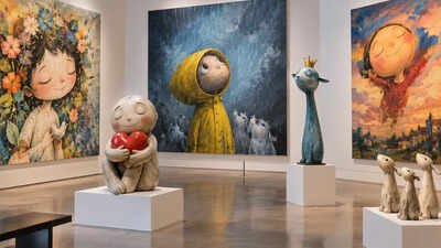 Meet Joe Whale, the artist who became famous for doodling on a restaurant wall at 9 and now, at 16, explores 10 human emotions through paintings and sculptures in London | World News