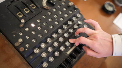 A Romanian flea-market seller thought an old machine was a typewriter and let it go for €100; the buyer, a cryptography professor, recognized a World War II Enigma I and sold it at auction in 2017 for €45,000 | World News