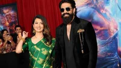 Yash and Radhika Pandit set couple goals at ‘Ramayana’ premiere in Los Angeles; Actor says, ‘We are proud to present this story to the world’ | Tamil Movie News